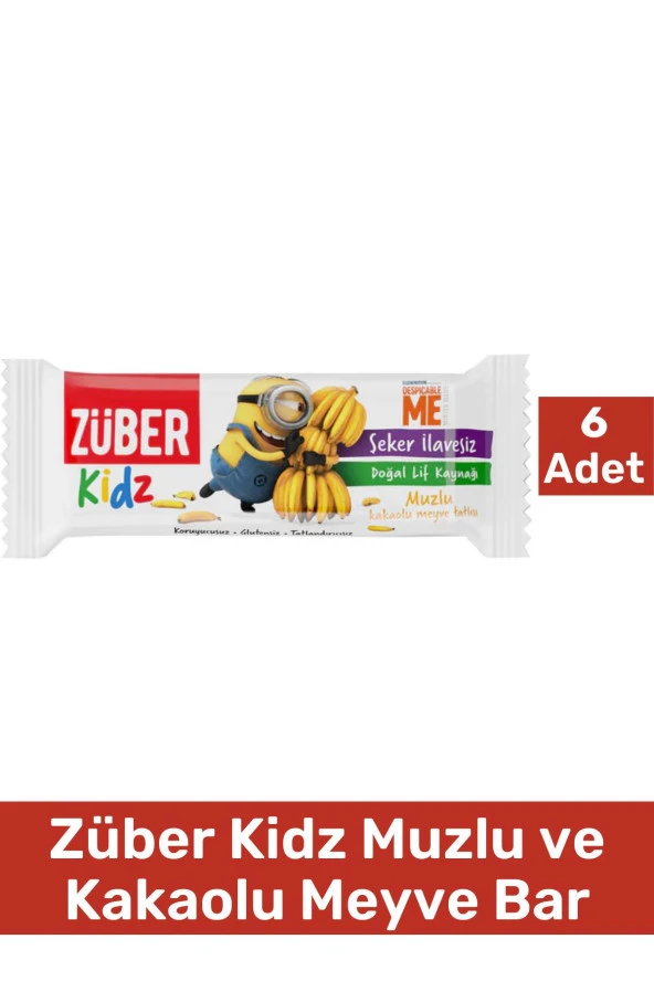 Züber Kidz Muzlu ve Kakaolu Meyve Bar 30g X 6 Adet