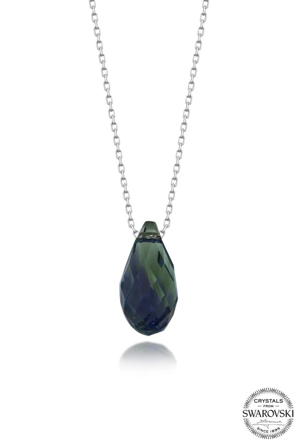 Swarovski Crystal Kadın Blue Drop Gümüş Kolye