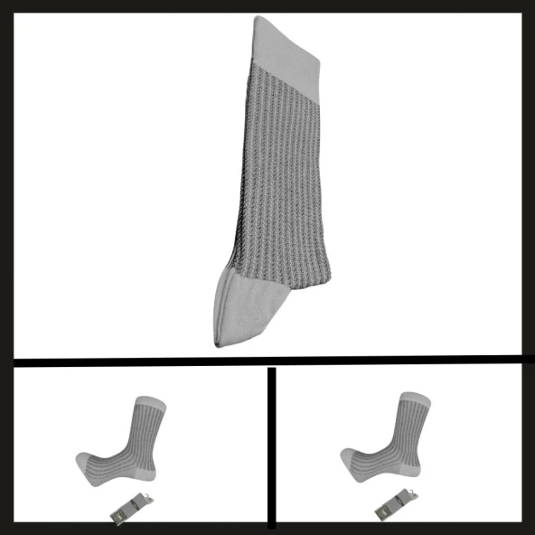 Uyguna-Yakala Kül Gri (17101-r6) Pro Çorap Gence Bambu Erkek Çorabı-RAP.213 ürün görseli