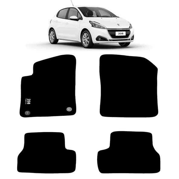 Rizline Peugeot 208 2012-2019 Halı Paspas Siyah