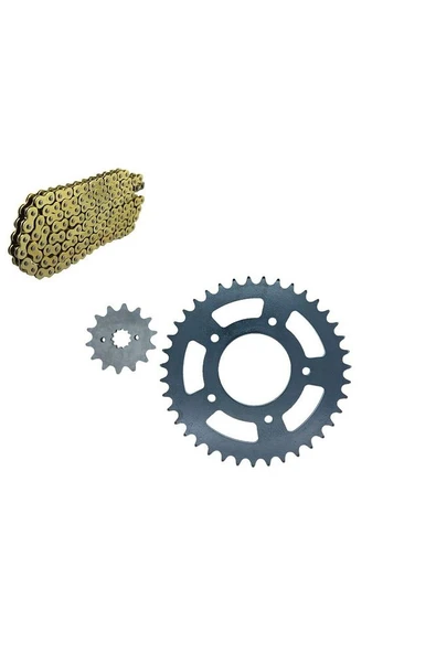 Cf Moto Sr 250 Nk 250 Zincir Dişli Seti Oringli Gold Sarı Zincir  Supermto