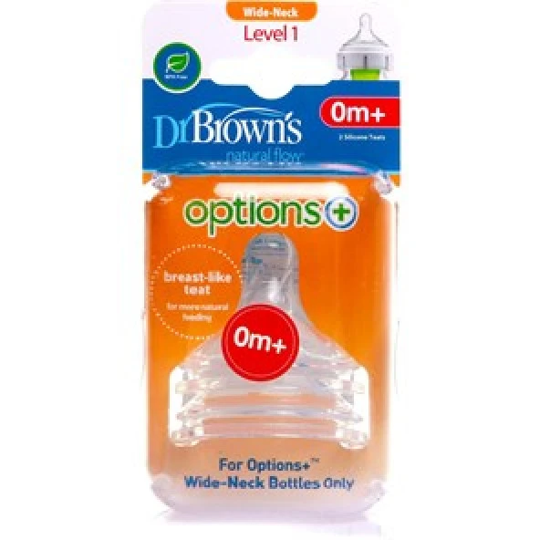 Dr.Brown's 1. Aşama Geniş Wide Ağız Biberon Emziği (2 Adet)