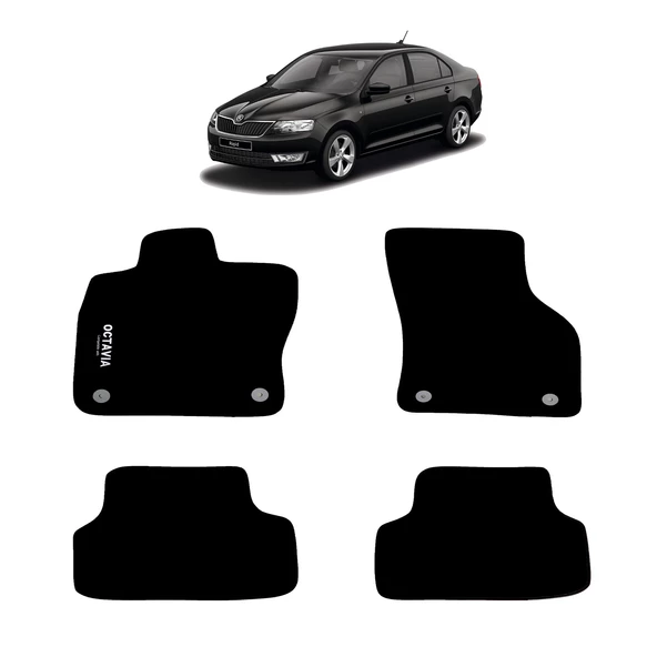 Rizline Skoda Octavia  2012-2020 Halı Paspas Siyah ürün görseli