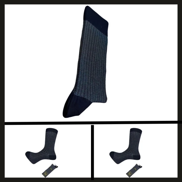 Uyguna-Yakala Lacivert (17101-r4) Pro Çorap Gence Bambu Erkek Çorabı-RAP.211