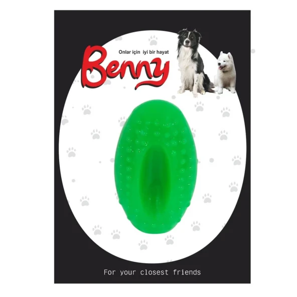 Benny Köpek Oyuncağı Sert Elips Top 8 x 4.5 cm Yeşil