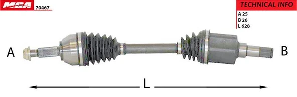 ÖN  AKS KOMPLE SOL FORD CONNECT 2002-2013 75-90-110-PS  MGA-70467 - Resim 2
