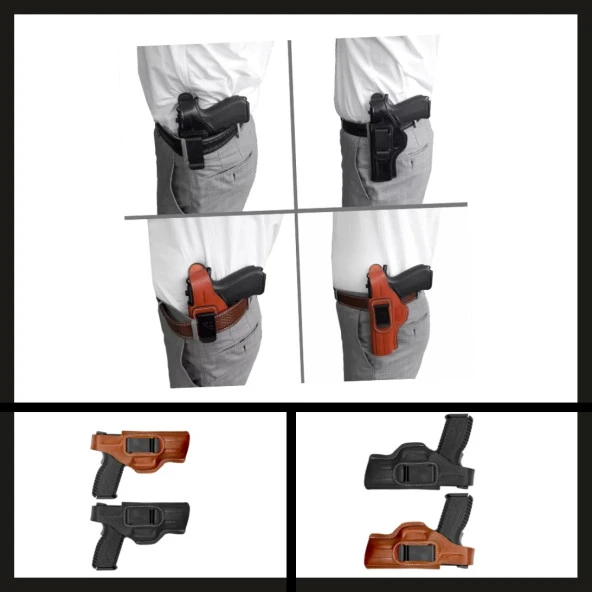 Uyguna-Yakala 12+1 Beretta Belt Maşalı Tabanca Kılıfı-VAK.398 - Resim 2