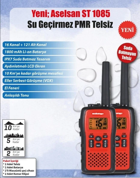 ASELSAN  ST-1085  PMR İKİLİ  EL TELSİZİ - Resim 4