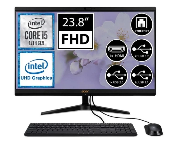 Acer Intel i5-1235U 8GB 512GB SSD O/B Intel Iris Xe 23.8inc (Aspire C24-1700 DQ.BJWEM.005 - 1