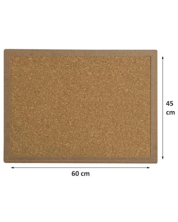 Temel 45x60 Naturel MDF Çerçeve Mantar Pano - 2
