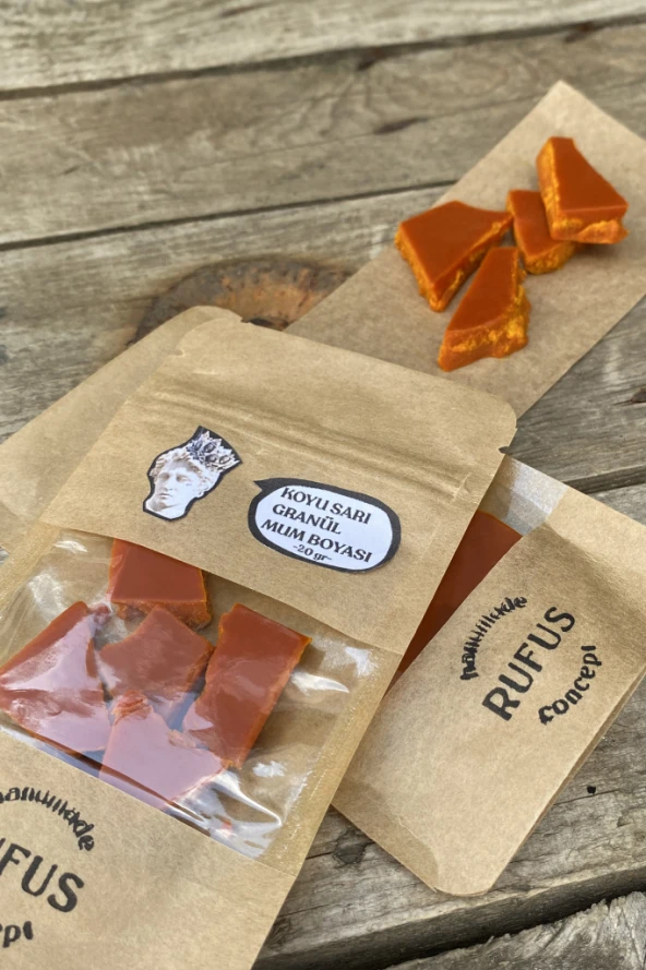 Koyu Sarı Granül Mum Boyası 20 gram - Resim 6