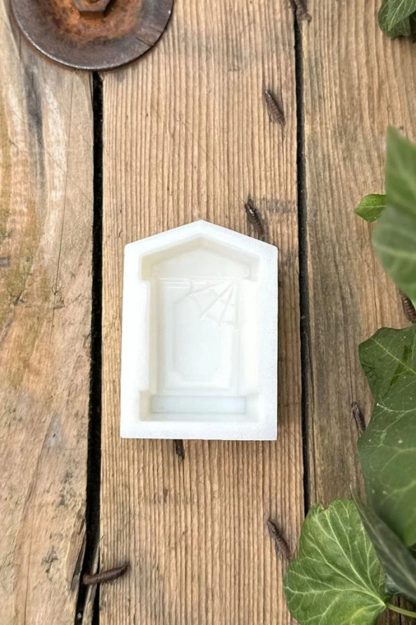 Mezar Taşı Örümcek Ağı Desenli Mum Kalıbı (Silikon) (1 Adet) - Resim 2