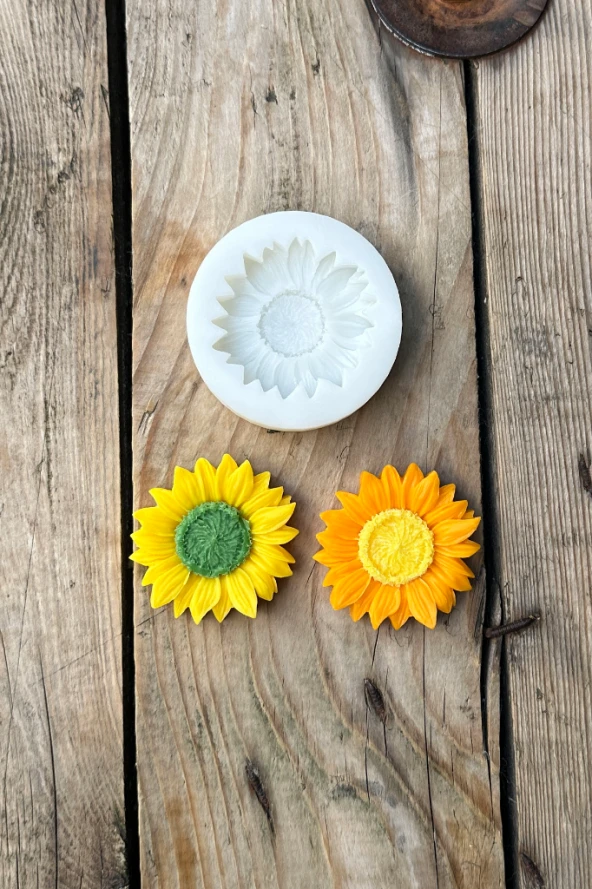 Ayçiçeği Tekli Mum Kalıbı (Silikon) (1 Adet) - Resim 3