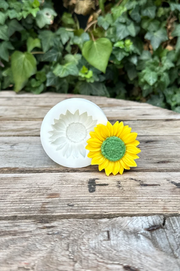 Ayçiçeği Tekli Mum Kalıbı (Silikon) (1 Adet) - Resim 7