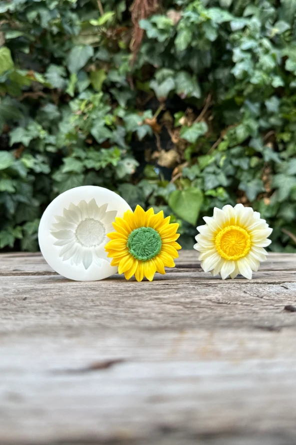 Ayçiçeği Tekli Mum Kalıbı (Silikon) (1 Adet) - Resim 8