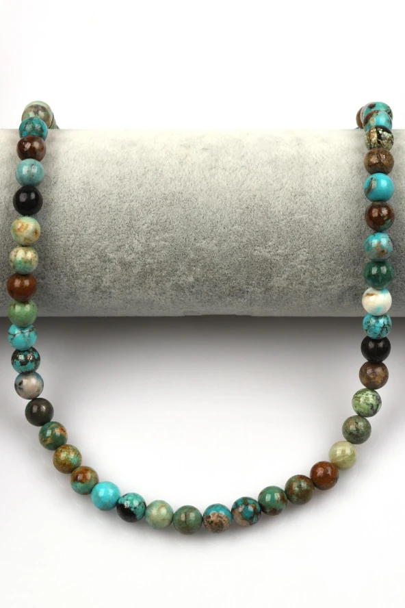 Otjinal Turkuaz Doğal Taş Dizi 8 mm Küre Kesim - Resim 2