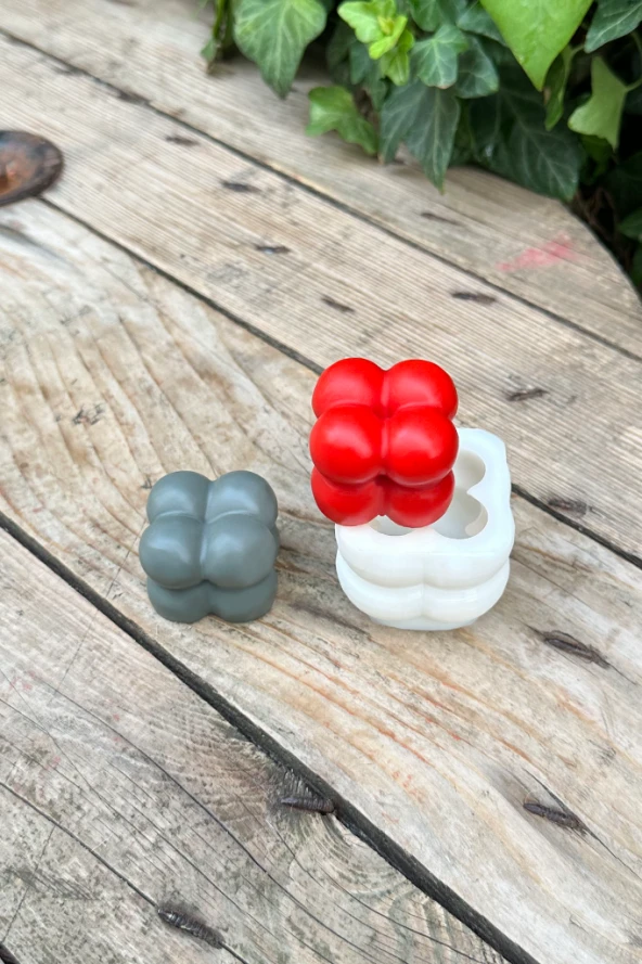 Bubble Küp Mini Tekli Mum Kalıbı ( Silikon ) 1 Adet - Resim 4