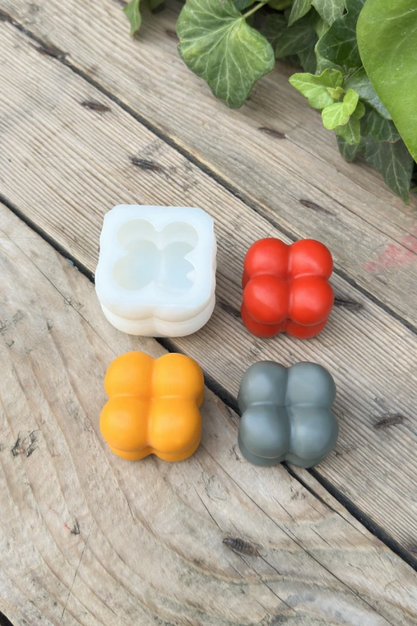 Bubble Küp Mini Tekli Mum Kalıbı ( Silikon ) 1 Adet - Resim 5