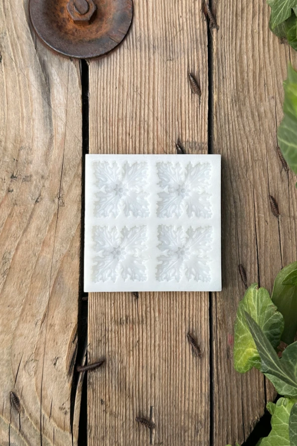 Kar Tanesi Çiçeği Dörtlü Mum Kalıbı (Silikon) (1 Adet) - Resim 5