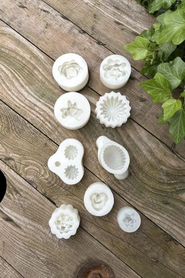 Kaktüs Set-3 Mum Kalıpları ( 9 Adet Kalıp ) ( Silikon ) 1 Adet - Resim 2