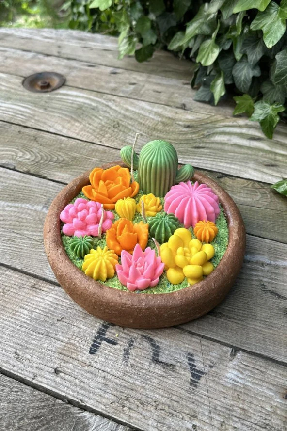 Kaktüs Set-3 Mum Kalıpları ( 9 Adet Kalıp ) ( Silikon ) 1 Adet - Resim 5