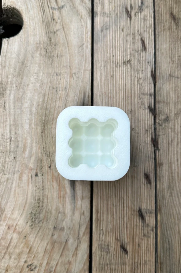 Bubble Küp Tekli Mum Kalıbı ( Silikon ) 1 Adet - Resim 2