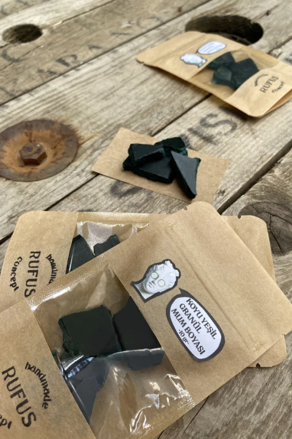 Koyu Yeşil Granül Mum Boyası 10 gram - Resim 6