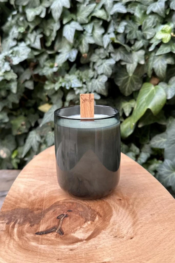 Ahşap Düz Model 15mm en x 100mm boy x 0,5mm kalınlık SMİLE YAZI DESENLİ Mum Fitili + Sehpa ( 10 Adet ) - Resim 2