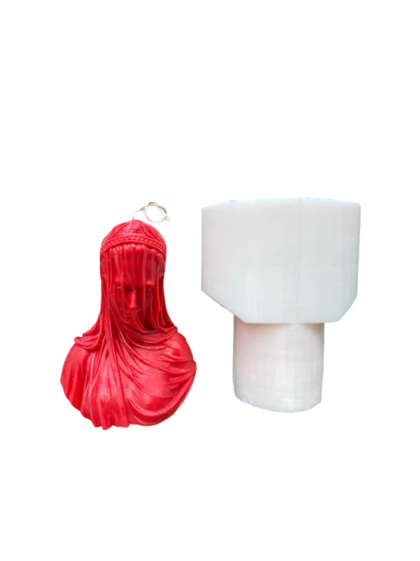 Duvaklı Meryem Mum Kalıbı ( Silikon ) 1 Adet - Resim 3