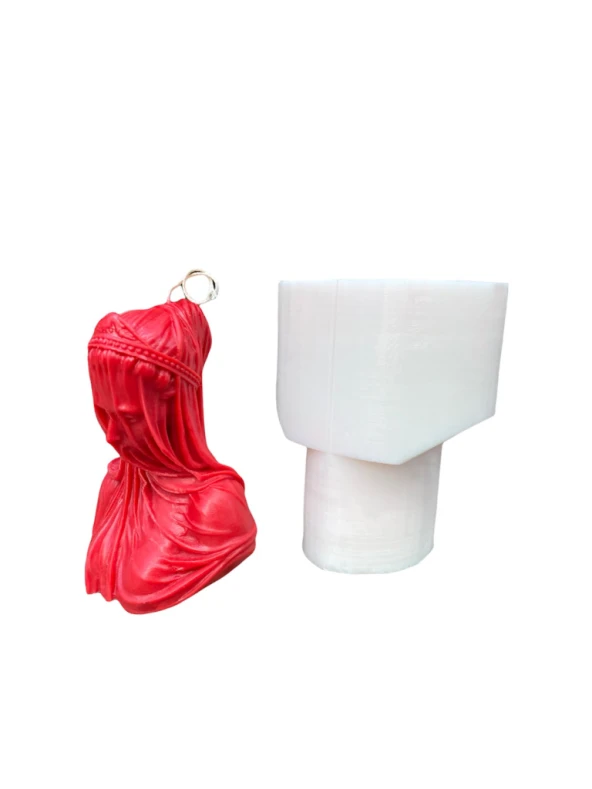 Duvaklı Meryem Mum Kalıbı ( Silikon ) 1 Adet - Resim 4