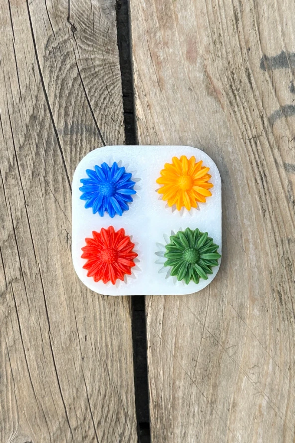 Kasımpatı Çiçeği Dörtlü Mum Kalıbı (Silikon) (1 Adet) ürün görseli