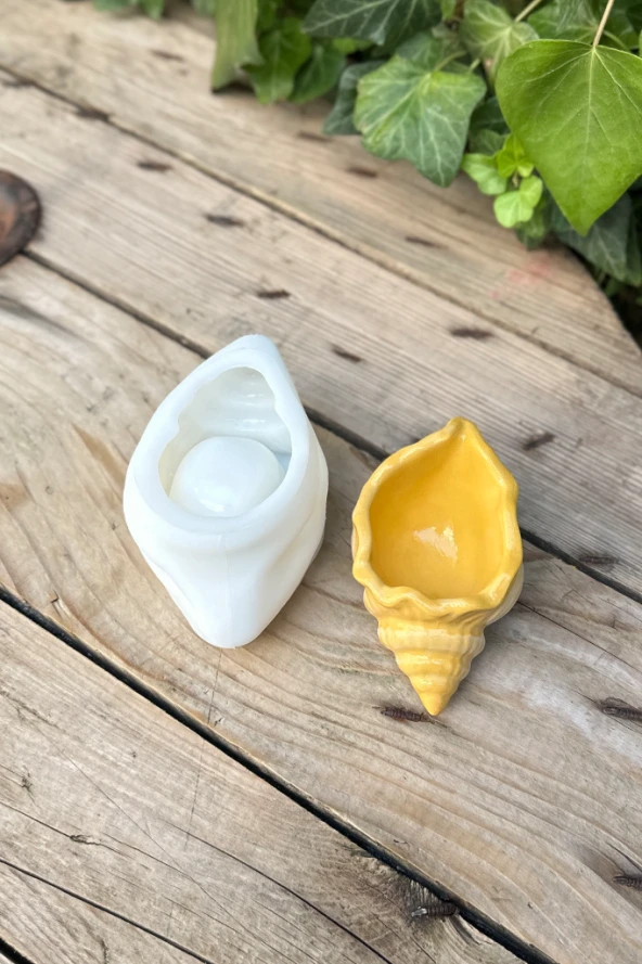 Venüs Deniz Kabuğu Şekilli Kap Kalıbı (60mmx100mmx40mm) (Silikon) ( 1 Adet ) - Resim 3