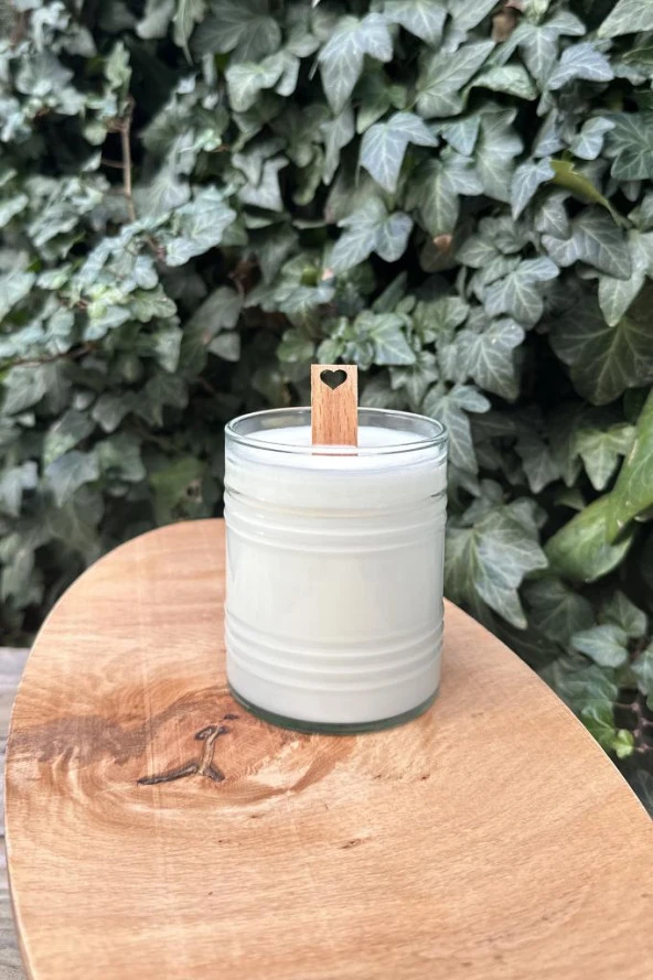 Ahşap Düz Model 15mm en x 100mm boy x 0,5mm kalınlık KALP BOŞLUK DESENLİ Mum Fitili + Sehpa ( 10 Adet ) - Resim 3