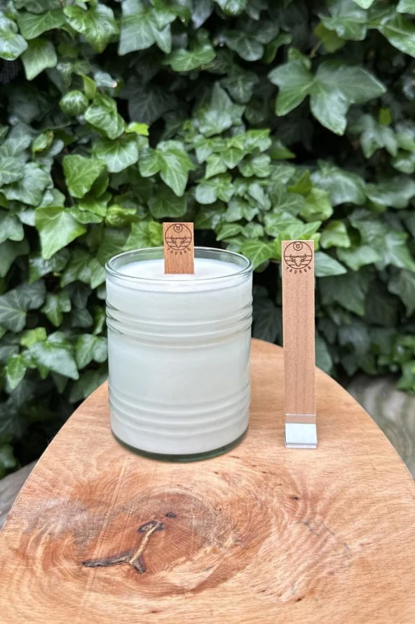 Ahşap Düz Model 15mm en x 100mm boy x 0,5mm kalınlık BOĞA BURCU (MODEL-1) DESENLİ Mum Fitili + Sehpa ürün görseli