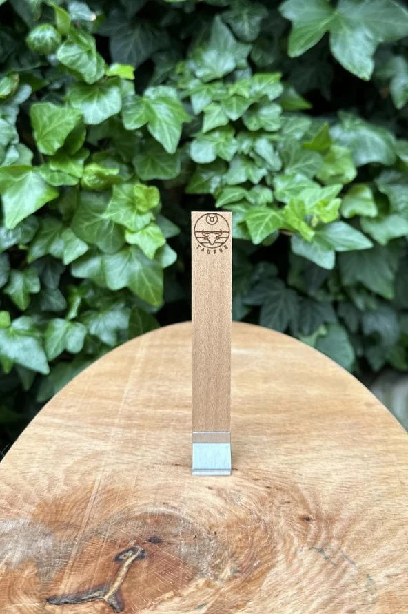 Ahşap Düz Model 15mm en x 100mm boy x 0,5mm kalınlık BOĞA BURCU (MODEL-1) DESENLİ Mum Fitili + Sehpa - Resim 4