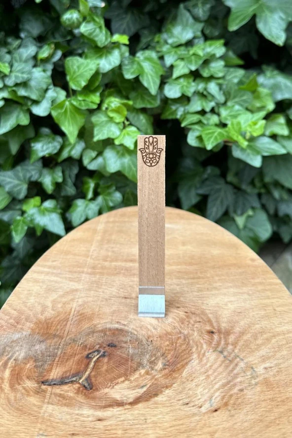 Ahşap Düz Model 15mm en x 100mm boy x 0,5mm kalınlık FATMA ANA ELİ DESENLİ Mum Fitili + Sehpa ( 10 Adet ) - Resim 4