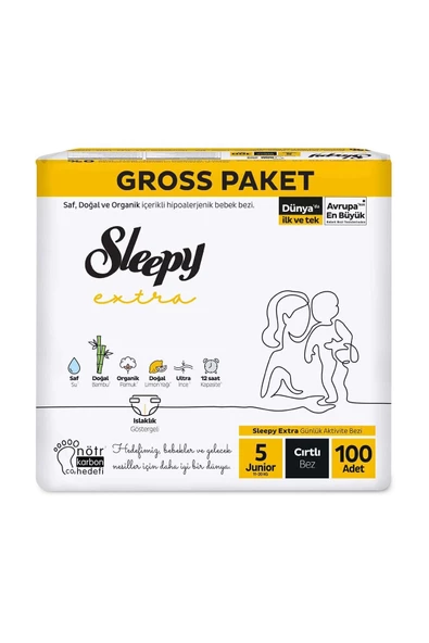 Sleepy Extra Günlük Aktivite Gross Paket Bebek Bezi 5 Numara Junior 100 Adet - 2