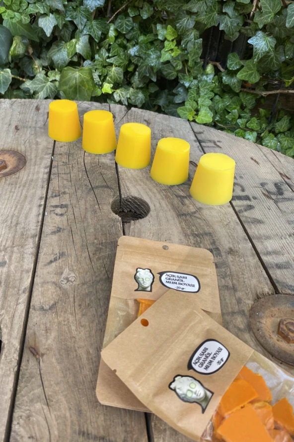 Açık Sarı Granül Mum Boyası 20 gram - Resim 3