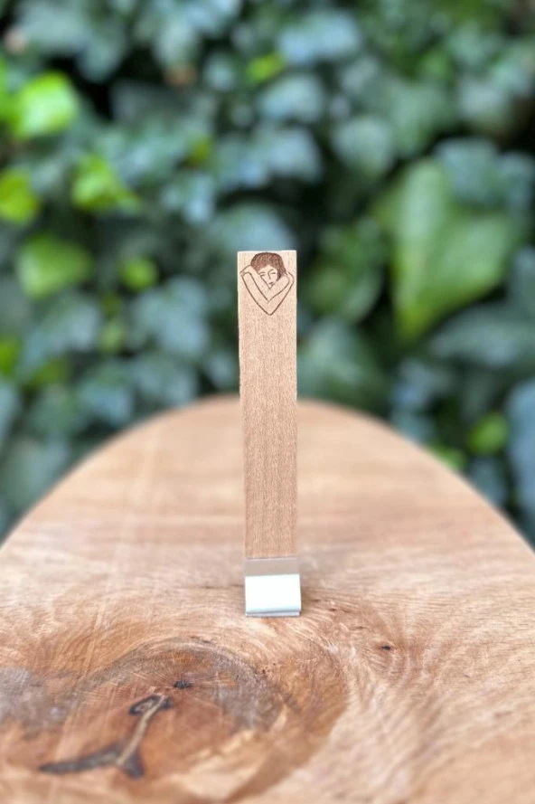 Ahşap Düz Model 15mm en x 100mm boy x 0,5mm kalınlık CANIM KENDİM DESENLİ Mum Fitili + Sehpa ( 10 Adet ) - Resim 3