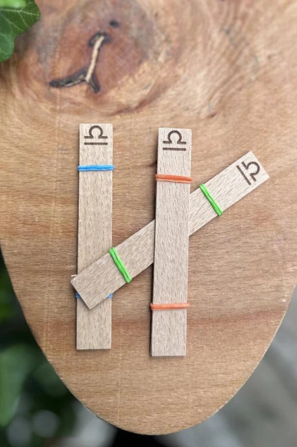 Ahşap Düz Model 15mm en x 100mm boy x 0,5mm kalınlık TERAZİ BURCU (MODEL-2) DESENLİ Mum Fitili + Sehpa - Resim 2