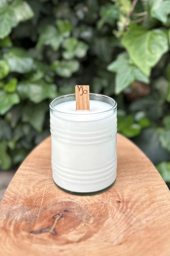 Ahşap Düz Model 15mm en x 100mm boy x 0,5mm kalınlık OĞLAK BURCU (MODEL-2) DESENLİ Mum Fitili + Sehpa - Resim 4