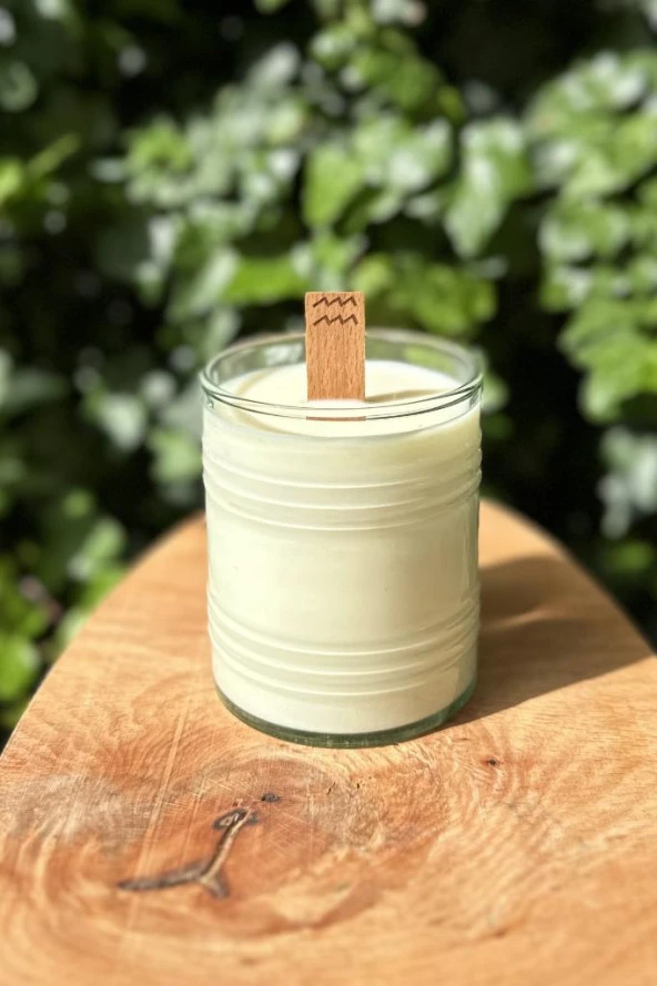 Ahşap Düz Model 15mm en x 100mm boy x 0,5mm kalınlık KOVA BURCU (MODEL-2) DESENLİ Mum Fitili + Sehpa - Resim 3