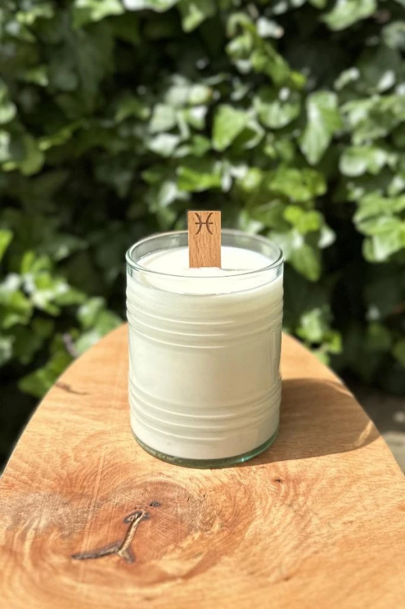 Ahşap Düz Model 15mm en x 100mm boy x 0,5mm kalınlık BALIK BURCU (MODEL-2) DESENLİ Mum Fitili + Sehpa - Resim 2