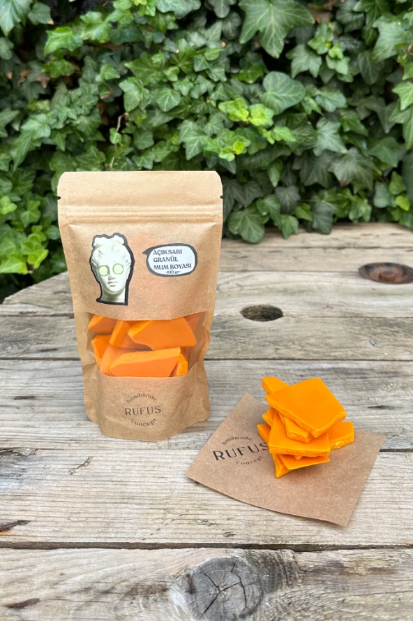 Açık Sarı Granül Mum Boyası 100 gram - Resim 3