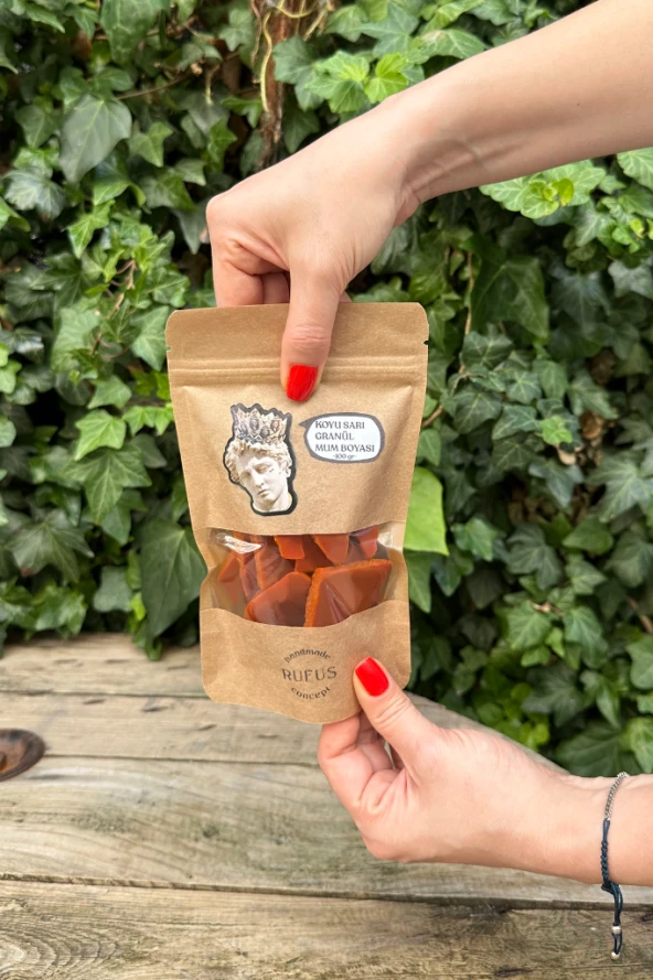 Koyu Sarı Granül Mum Boyası 100 gram ürün görseli