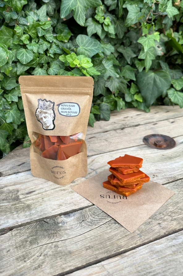 Koyu Sarı Granül Mum Boyası 100 gram - Resim 3