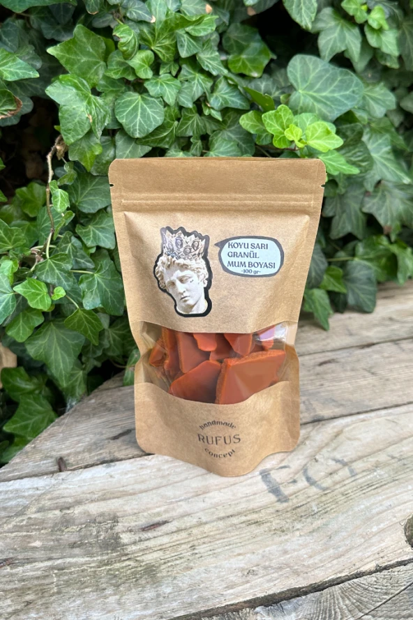 Koyu Sarı Granül Mum Boyası 100 gram - Resim 4