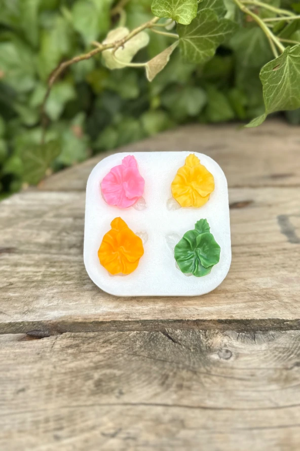 Hawai Çiçek Dörtlü Mum Kalıbı (Silikon) (1 Adet) - Resim 2