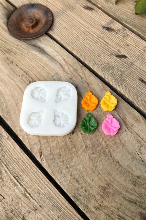 Hawai Çiçek Dörtlü Mum Kalıbı (Silikon) (1 Adet) - Resim 4