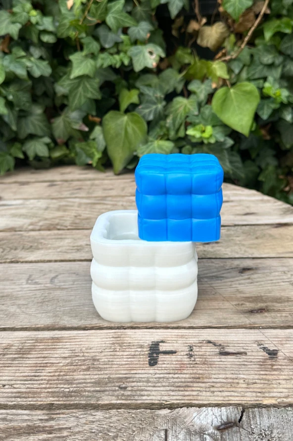 Bubble Yastık Küp Tekli Mum Kalıbı ( Silikon ) 1 Adet ürün görseli